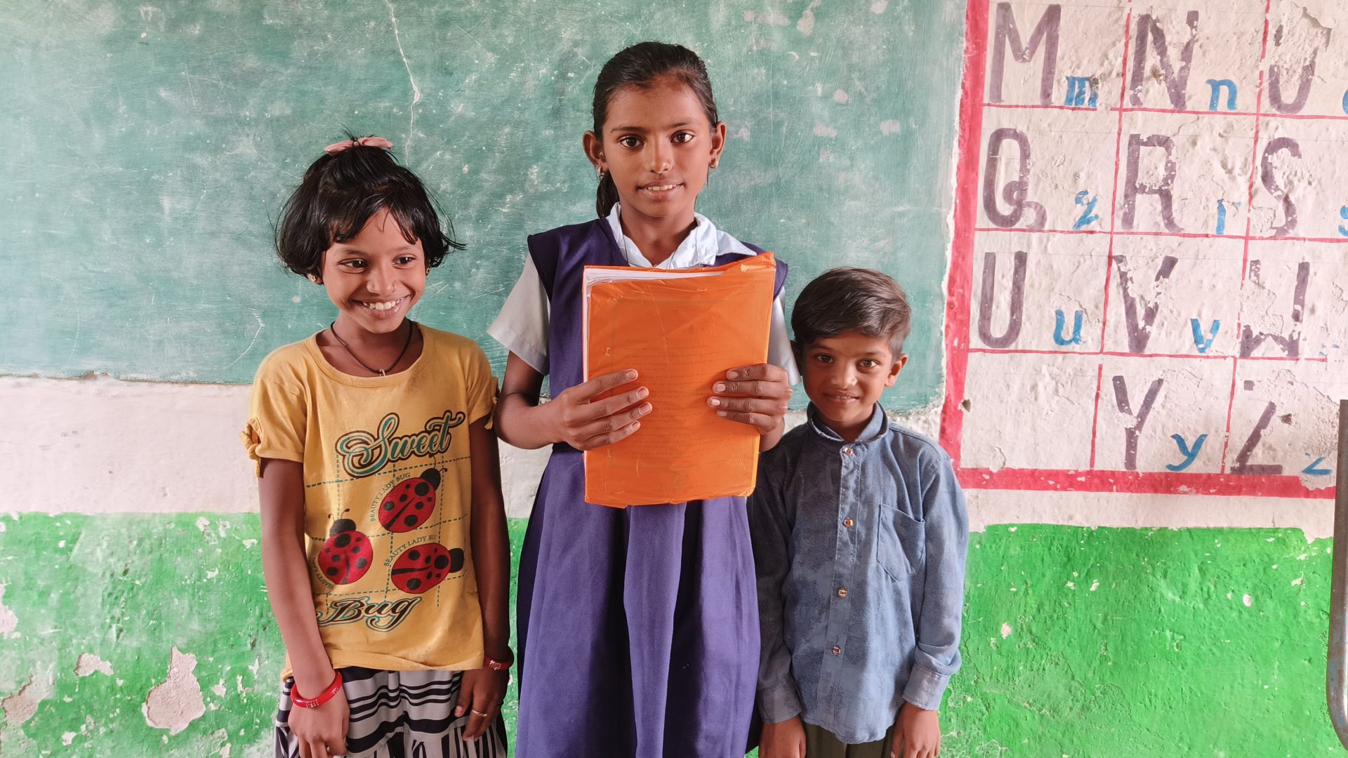 Three siblings enter the classroom for the first time!